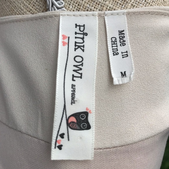 Fully lined Pink Owl Apparel dress, cream & black. Sz. M. - Picture 7 of 7